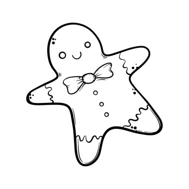 Noel günü süslenmiş tatlı zencefilli kurabiye.