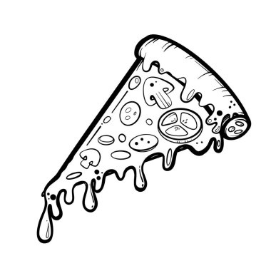 doodle food on white background