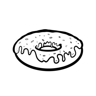doodle food on white background
