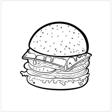 doodle food on white background