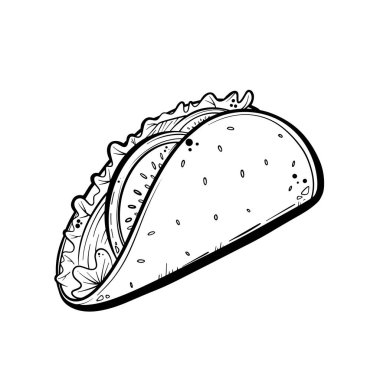 doodle food on white background