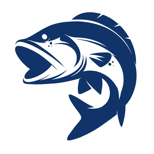 Иконка Бас Рыбы Выделена Белом Фоне Элемент Дизайна Логотипа Этикетка — стоковый вектор
