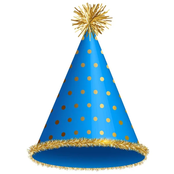 蓝带圆点图案的派对帽 圣诞节 节庆庆祝活动的帽子都是用透明的背景图解隔开的 图库矢量图片