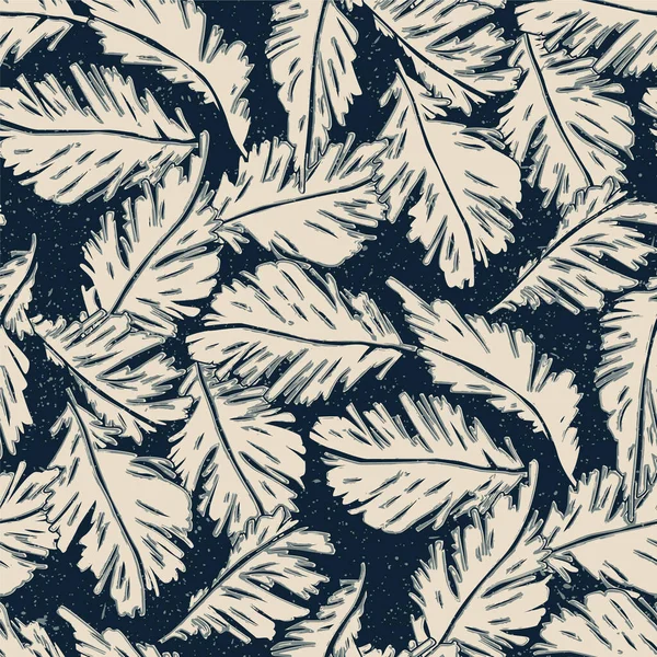热带树叶拼凑而成的格子墙纸抽象矢量无缝图案 — 图库矢量图片