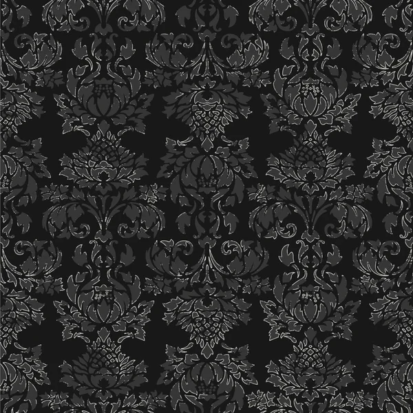 Damask Arabesque Barokní Abstraktní Tapety Černé Bílé Grunge Vektor Bezešvé — Stockový vektor