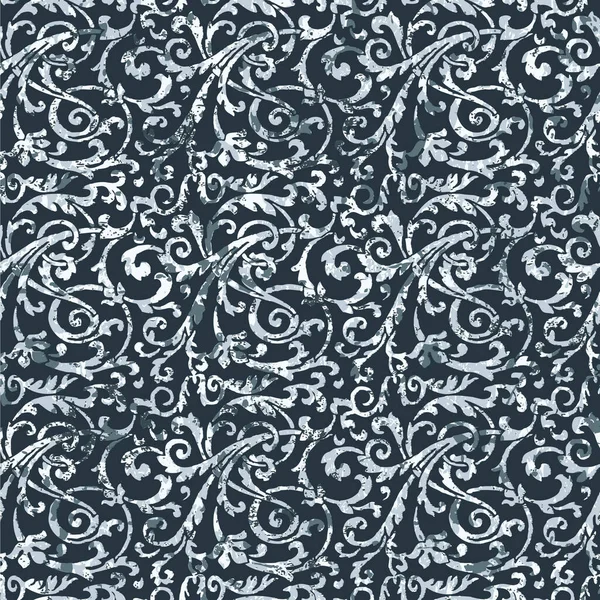 阿拉伯花缎巴洛克抽象复古挂毯格子向量无缝模式 — 图库矢量图片
