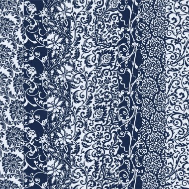 Damask Arabesk brokar çizgili yama işlemeli eski model duvar kağıdı kumaş gömlek yastık masa örtüsü için dikişsiz duvar kağıdı