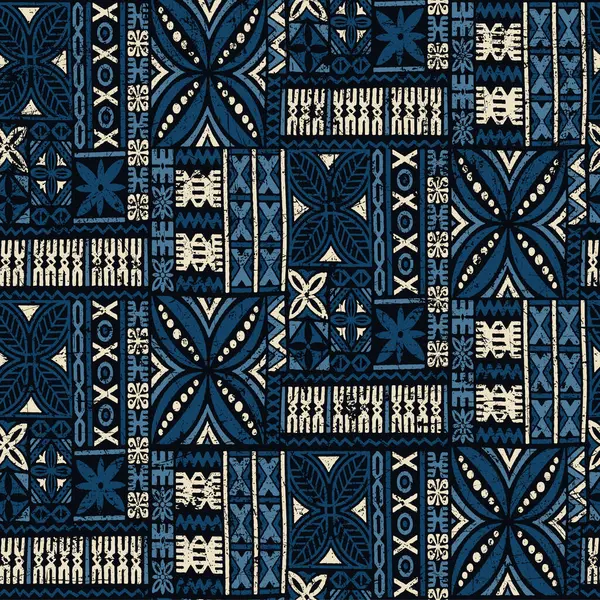 Hawajskie Elementy Plemienne Tkaniny Tkaniny Tapa Polinezyjskie Patchworki Abstrakcyjne Vintage Wektory Stockowe bez tantiem