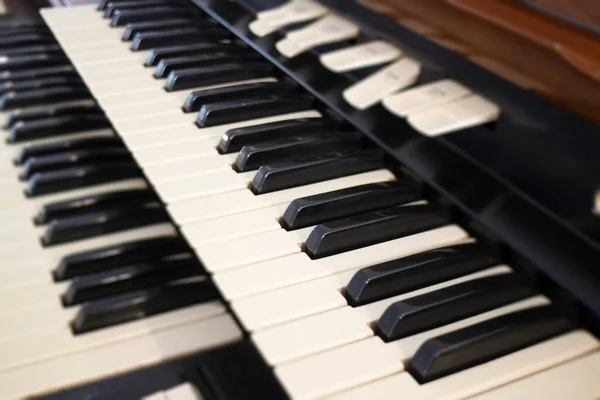 Gros Plan Clavier Piano Photo Réserve — Photo