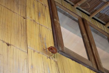 Tayland geleneksel ev ahşap duvar, stok fotoğrafı.