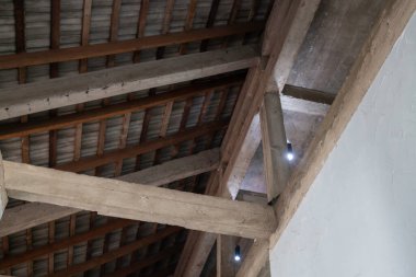 Kafe ya da kafe, ahşap iç mekan, stok fotoğrafı.