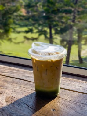 Iced drink in plastic container, stock photo