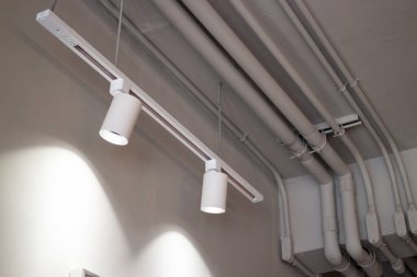 Modern hipster style loft apartment details, stock photo