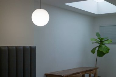 Modern hipster style loft apartment light lamp, stock photo