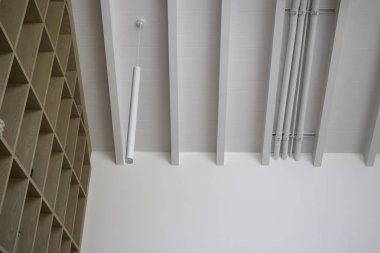 Parlak oturma odası modern iç mekan, stok fotoğrafı.