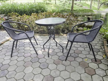 İnanılmaz bitkiler ve çiçeklerle dolu tropikal bir bahçe.