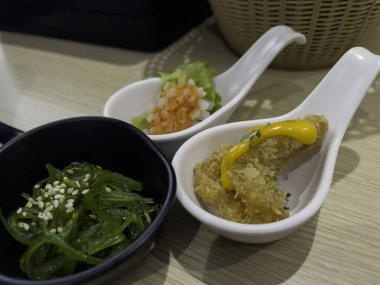 Markette çeşitli Tayland yerel yemekleri, stok fotoğrafları.