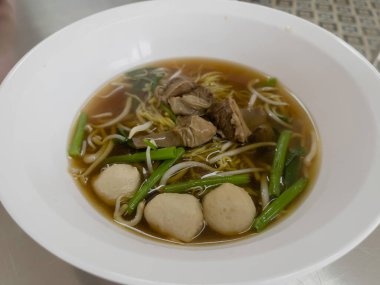 Sıcak ve baharatlı Tayland erişte çorbası, stok fotoğrafı