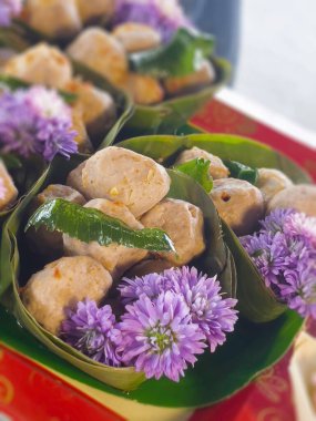 Street food cooking for sale in local fresh market, stock photo clipart