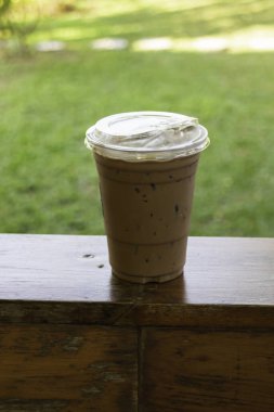 Buzlu çikolatalı mocha ferahlatıcı kahve, stok fotoğrafı.