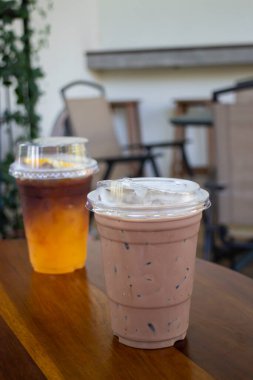 Buzlu çikolatalı mocha ferahlatıcı kahve, stok fotoğrafı.