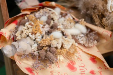 Sokak pazarında kurutulmuş bitki aroması çiçekleri Chiang Mai, Tayland, stok fotoğrafı.