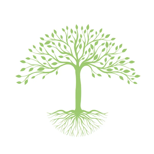 Силуэт Логотипа Дерева Белом Фоне Векторная Иллюстрация — стоковый вектор