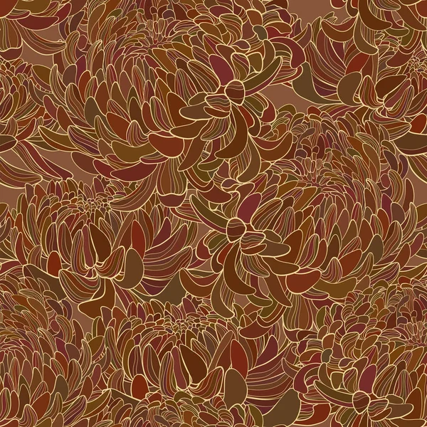 Бесшовный Цветочный Узор Цветками Хризантемы Векторная Миграция — стоковый вектор