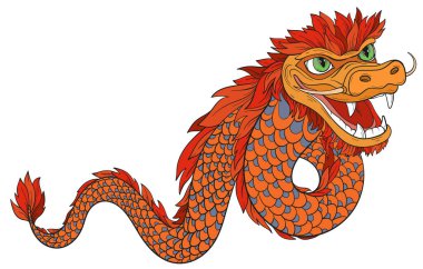 Çin Ejderhası burcu, vektör illüstrasyonu