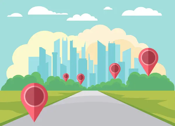 Tracking Goederen Taxi Levering Aan Huis Navigatie Locatie Gps Software Stockillustratie