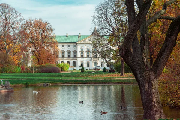 Varşova Daki Krasinski Sarayı Yeniden Inşa Edilmiş Barok Sarayı Günümüzde — Stok fotoğraf