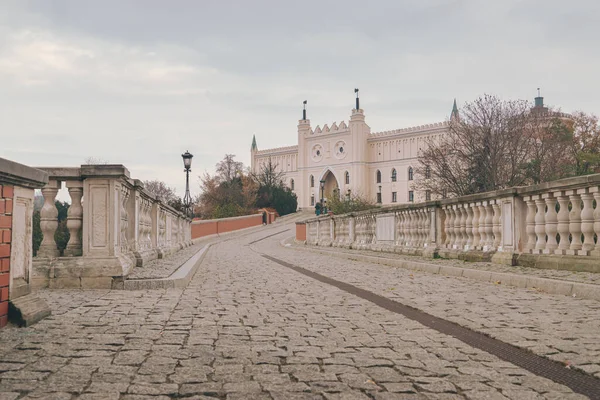 Lublin Kalesi Giden Taştan Yol Kalenin Dış Görünüşü Kulesi — Stok fotoğraf