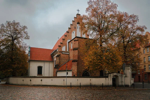 Brick Kerk Van Margaritas Poznan Oude Parochiekerk Van Wijk Srodka — Stockfoto