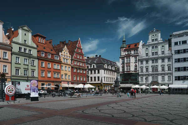 Plac Solny Breslau Zweiter Markt Der Altstadt Fassaden Alter Häuser — Stockfoto
