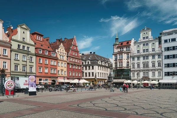 Plac Solny Breslau Zweiter Markt Der Altstadt Fassaden Alter Häuser — Stockfoto