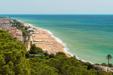 Platja del Garbi, Calella, İspanya. Costa del Maresme Katalonya 'da