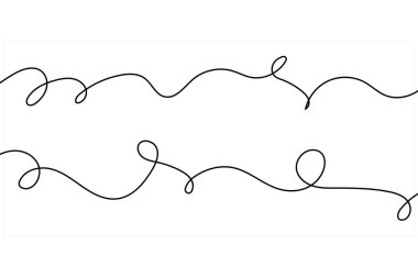 El çizimi dekoratif kurdeleler, vektör tasarım elementleri.