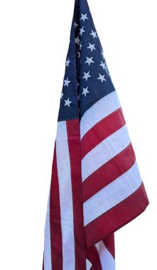 ABD Bayrağı. Bağımsızlık Günü 'nde. Anma Günü ya da 4 Temmuz 'da rüzgarda dalgalanan Amerikan bayrağının yakın çekimi. 