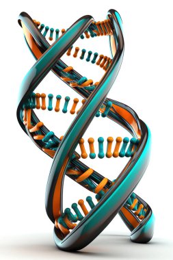 Beyaz arkaplanda izole edilmiş renk DNA ipliği çizimi