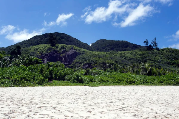 Vista Praia Seychelles Paraíso Tropical — Fotografia de Stock