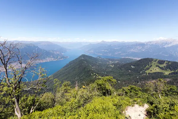 Uitzicht Het Meer Vanaf Monte San Primo Italië — Stockfoto