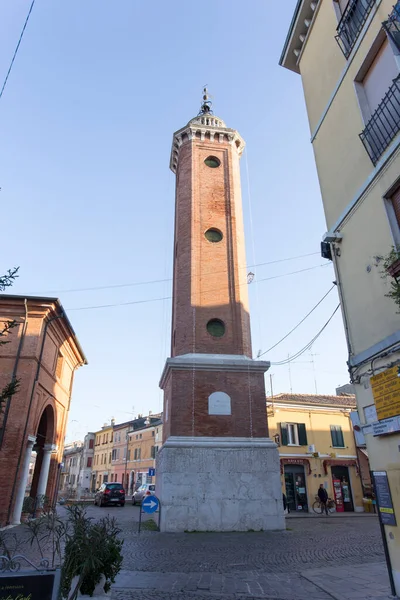 Comacchio Talya Aralık 2019 Comacchio Daki Saat Kulesinin Manzarası — Stok fotoğraf