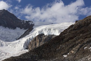 View of glacier in Monte Rosa, north of Italy