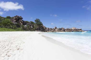 View of beautiful sea and beach of Seychelles