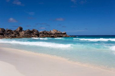 View of beautiful sea and beach of Seychelles