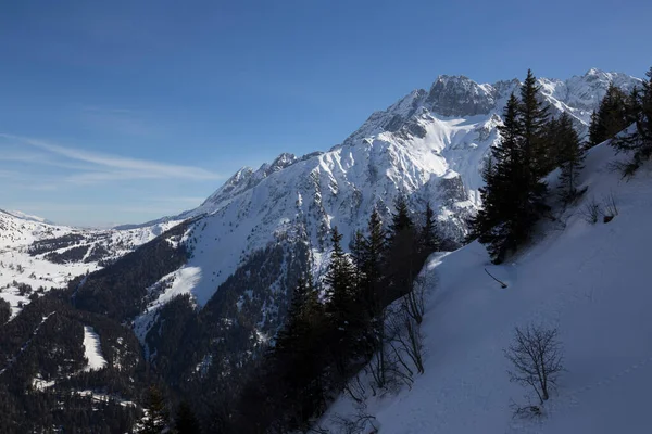 Vista Montanha Com Neve Lombardia Itália — Fotografia de Stock