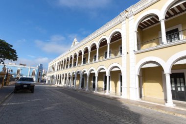 Campeche, Meksika - 29 Aralık 2022: Campeche 'deki sokak manzarası