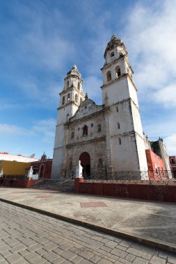 Campeche, Meksika - 29 Aralık 2022: Campeche 'deki kilise manzarası