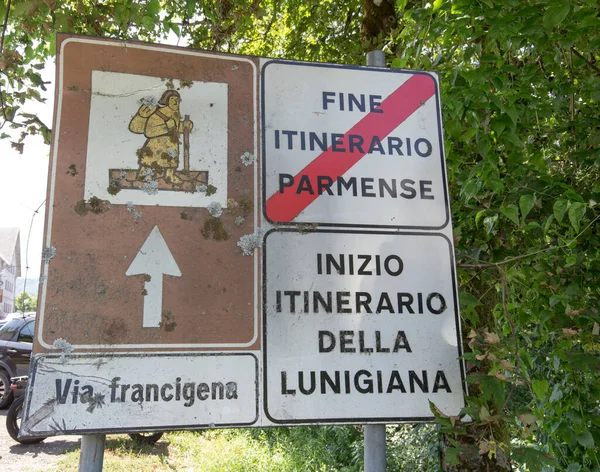 Lunigiana Ιταλία Αυγούστου 2020 Θέα Της Μέσω Francigena Περίφημο Μονοπάτι — Φωτογραφία Αρχείου