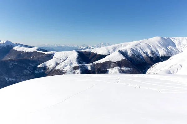 Άποψη Του Χιονιού Στο Val Cavargna Ιταλία — Φωτογραφία Αρχείου